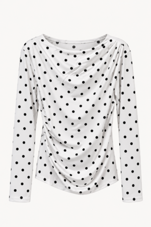 blusa polka manga larga