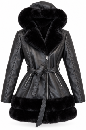 chaqueta de semipiel con peluche