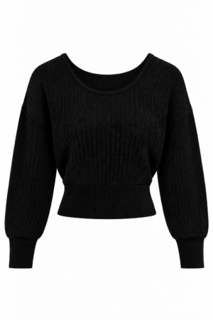 blusa tejida con resorte en la cintura